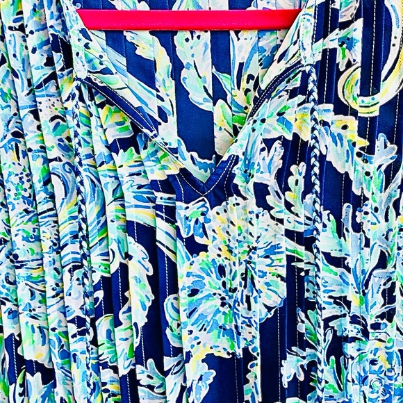 LILLY PULITZER Marilina High Tide Navy Scuba Doo Engineered Tunic (M) *NWT!👗🔖* - Picture 6 of 16